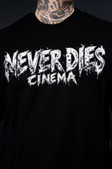 CAMISETA OVER - NEVER DIES - HALLOWEEN