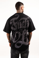Camiseta over FUCK OFF piedra plateada