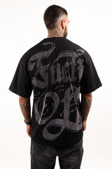 Camiseta over FUCK OFF piedra plateada