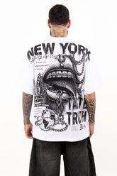 Camiseta over LIPS CHAINS