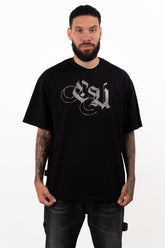 Camiseta over FUCK OFF p. plateada