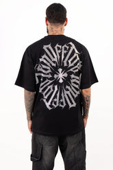 Camiseta over TEN OFF negro plata