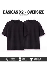PACK X2-CAMISETAS BÁSICAS OVERSIZE -NEGRA