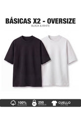 PACK X2-CAMISETAS BÁSICAS OVERSIZE -NEGRA Y BLANCA