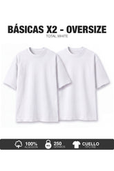PACK X2-CAMISETAS BÁSICAS OVERSIZE -BLANCO