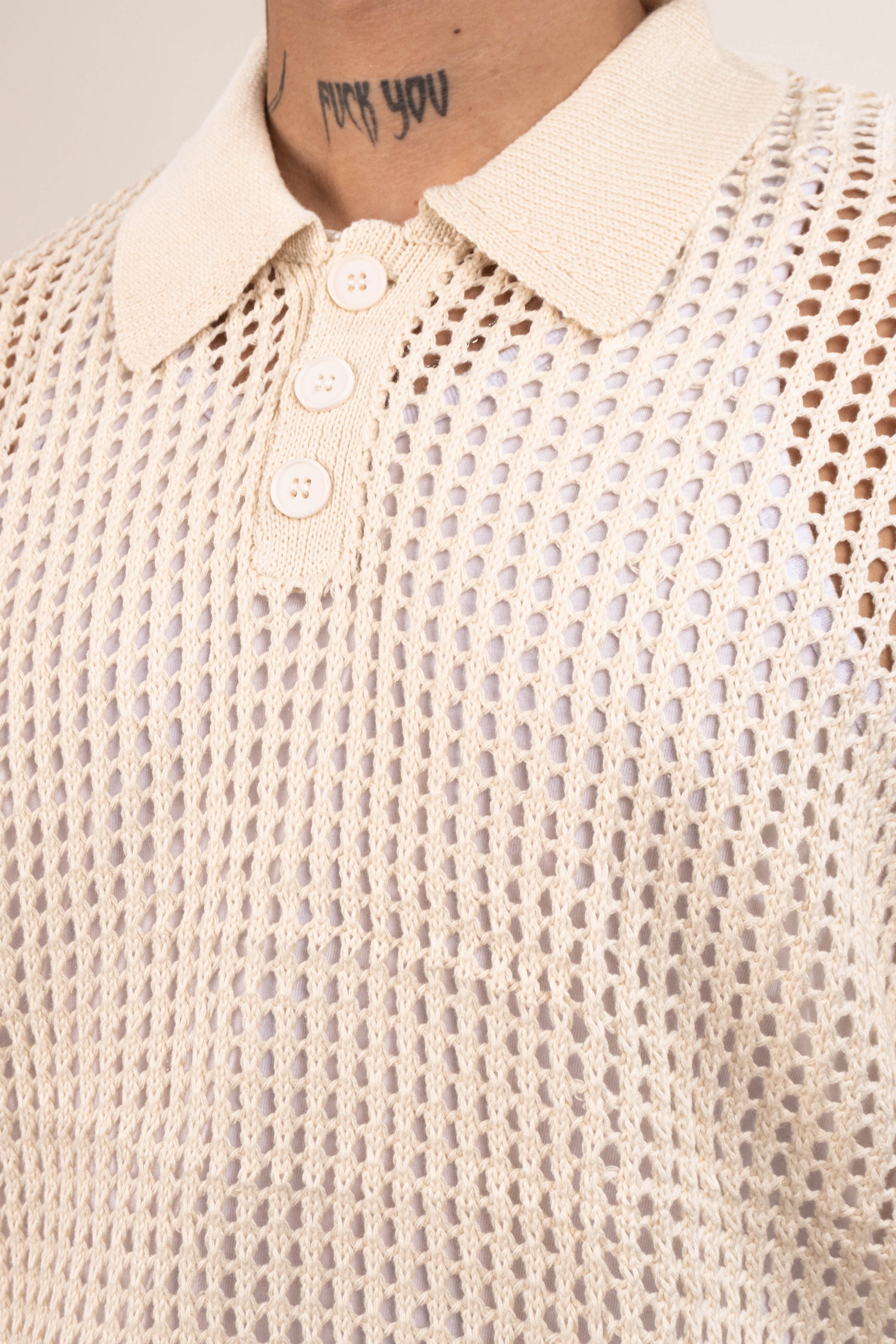 Camiseta esqueleto con cuello Tejida