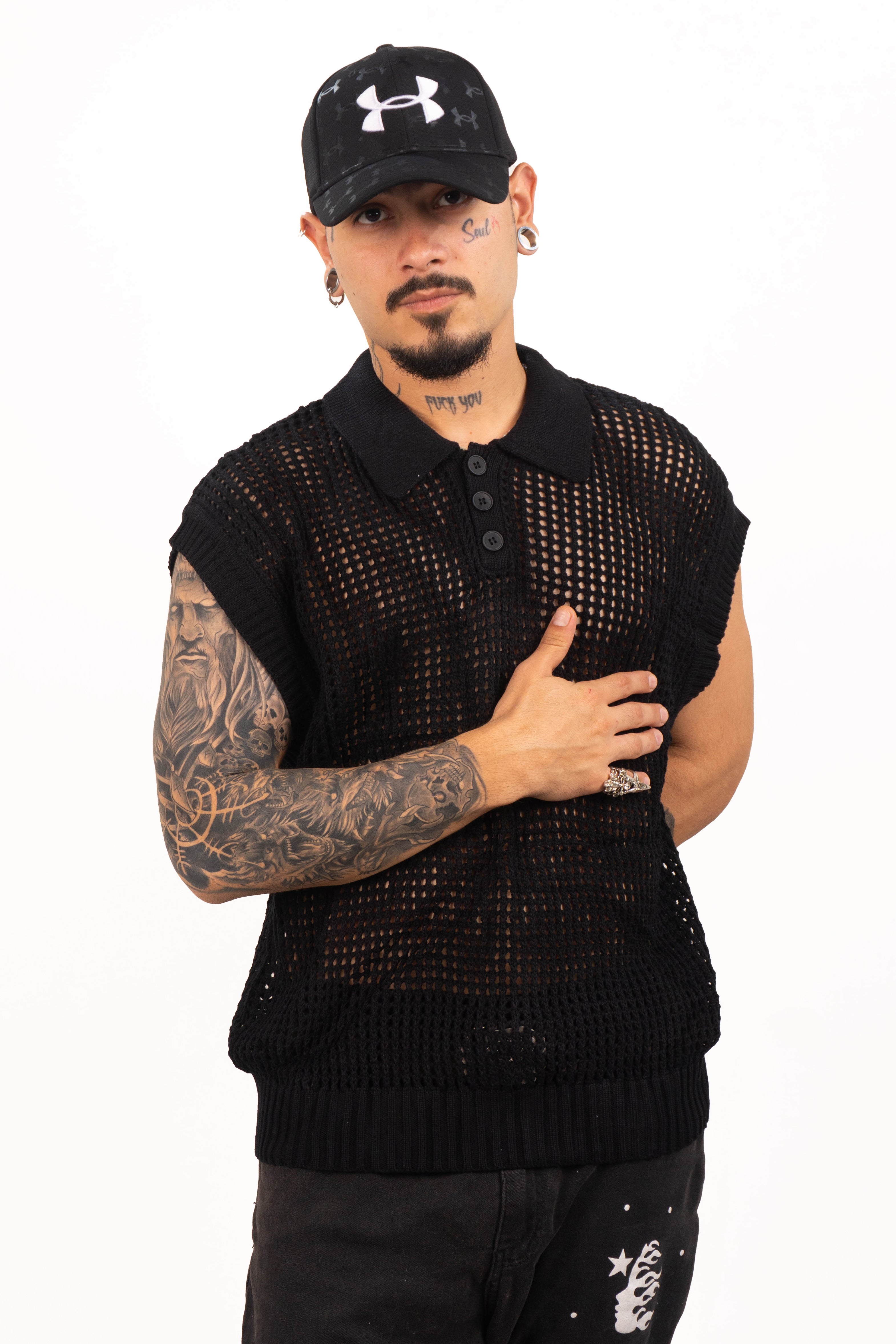 Camiseta esqueleto con cuello  TEJIDA