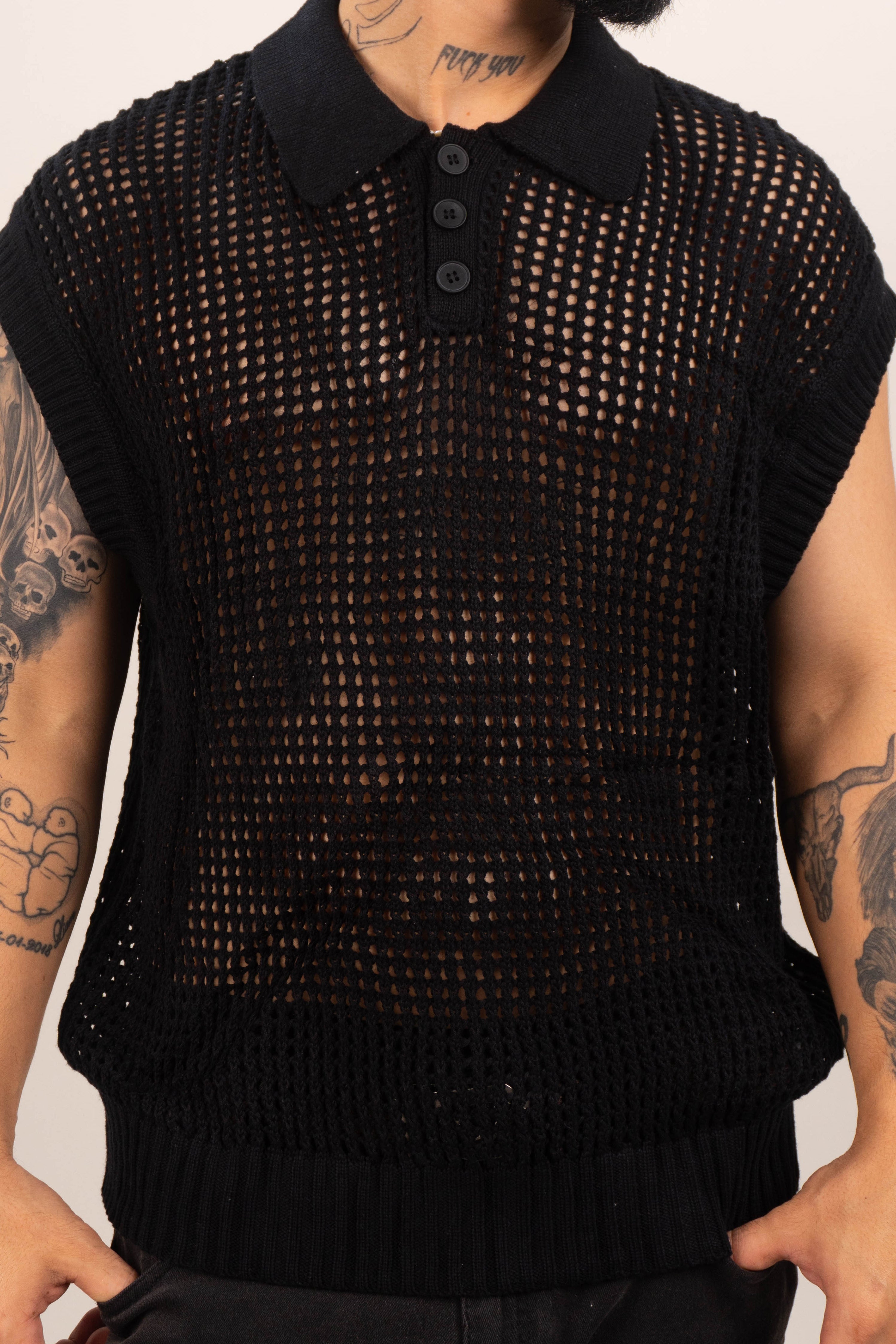 Camiseta esqueleto con cuello  TEJIDA