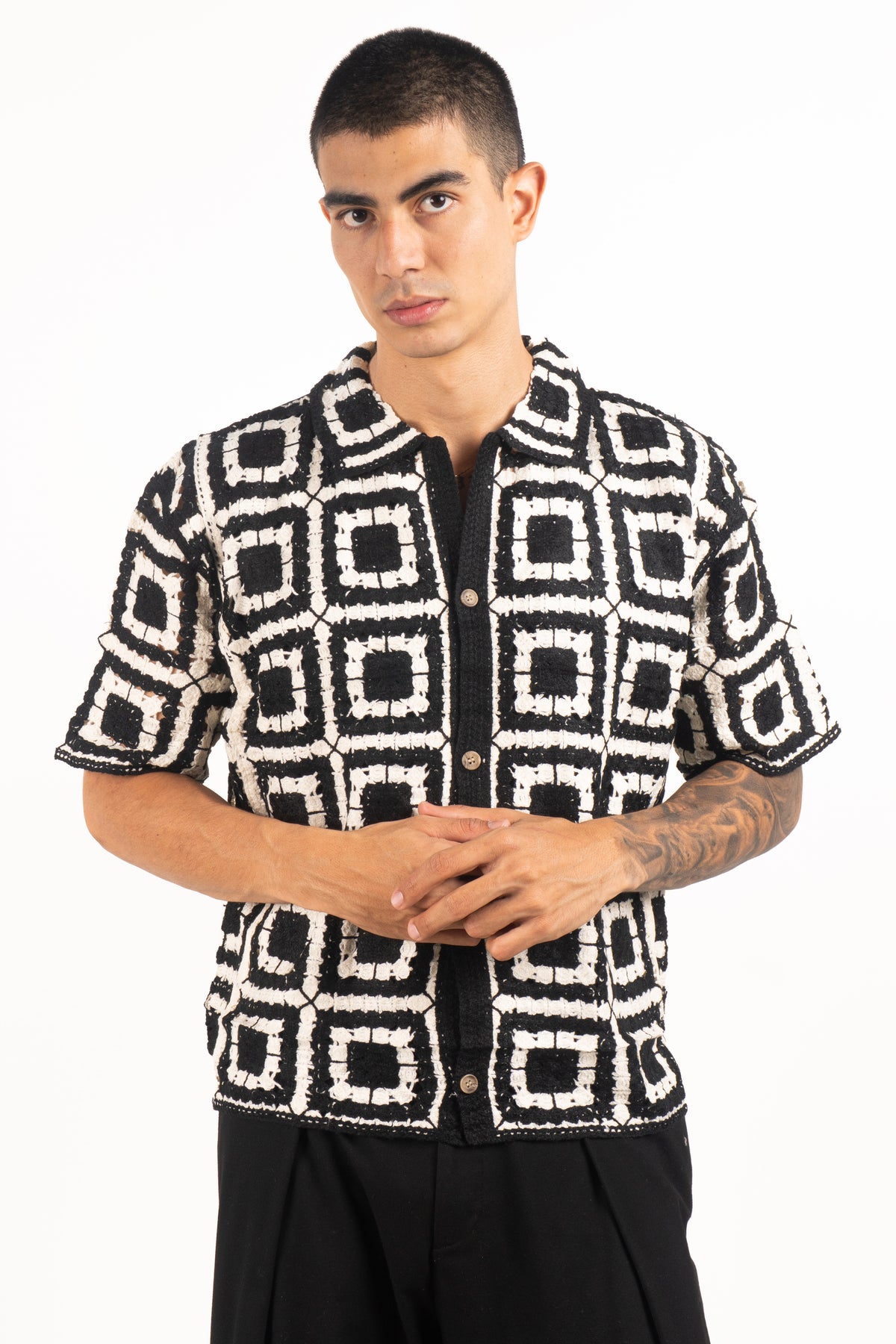 Camisa con cuello  TEJIDA