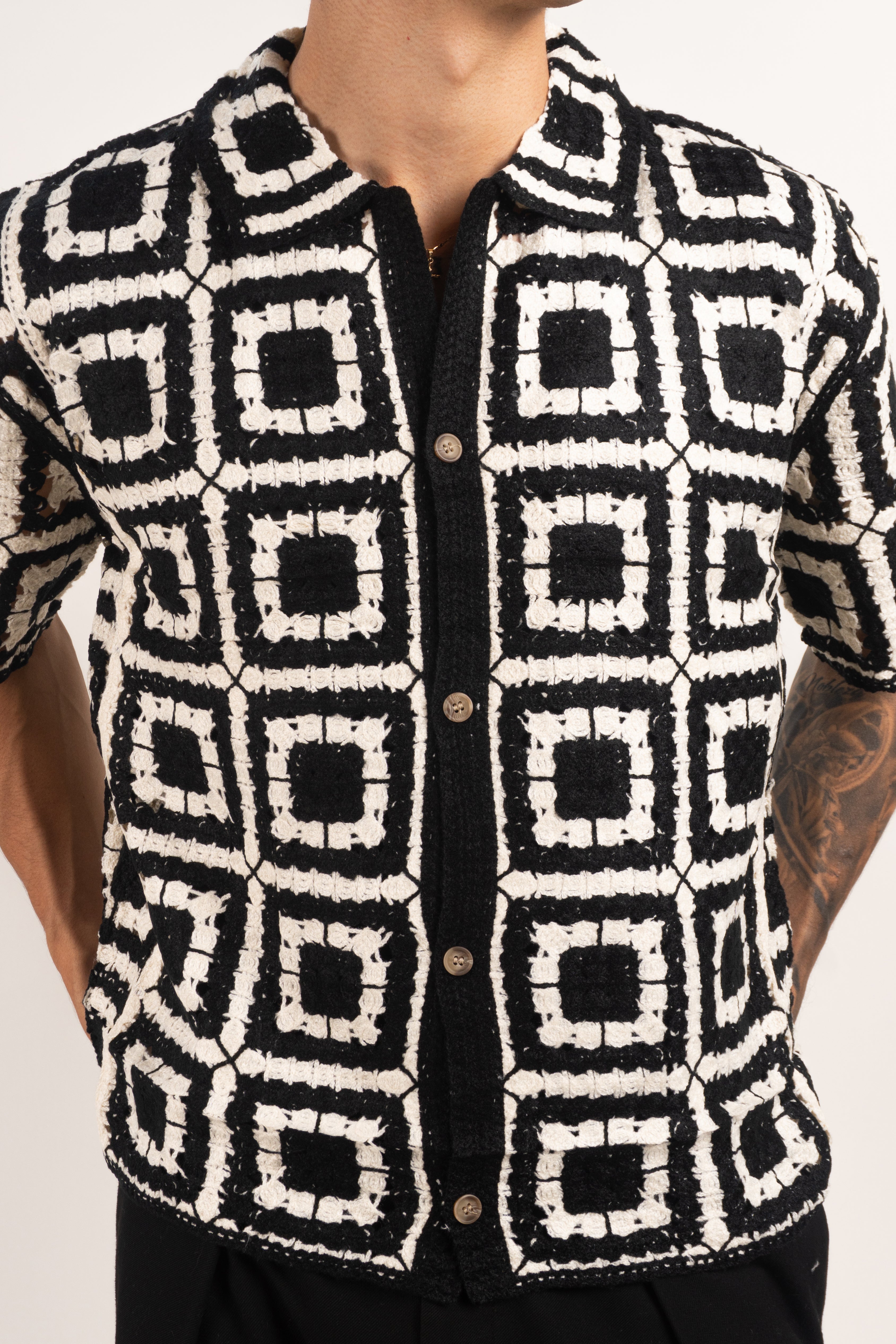 Camisa con cuello  TEJIDA