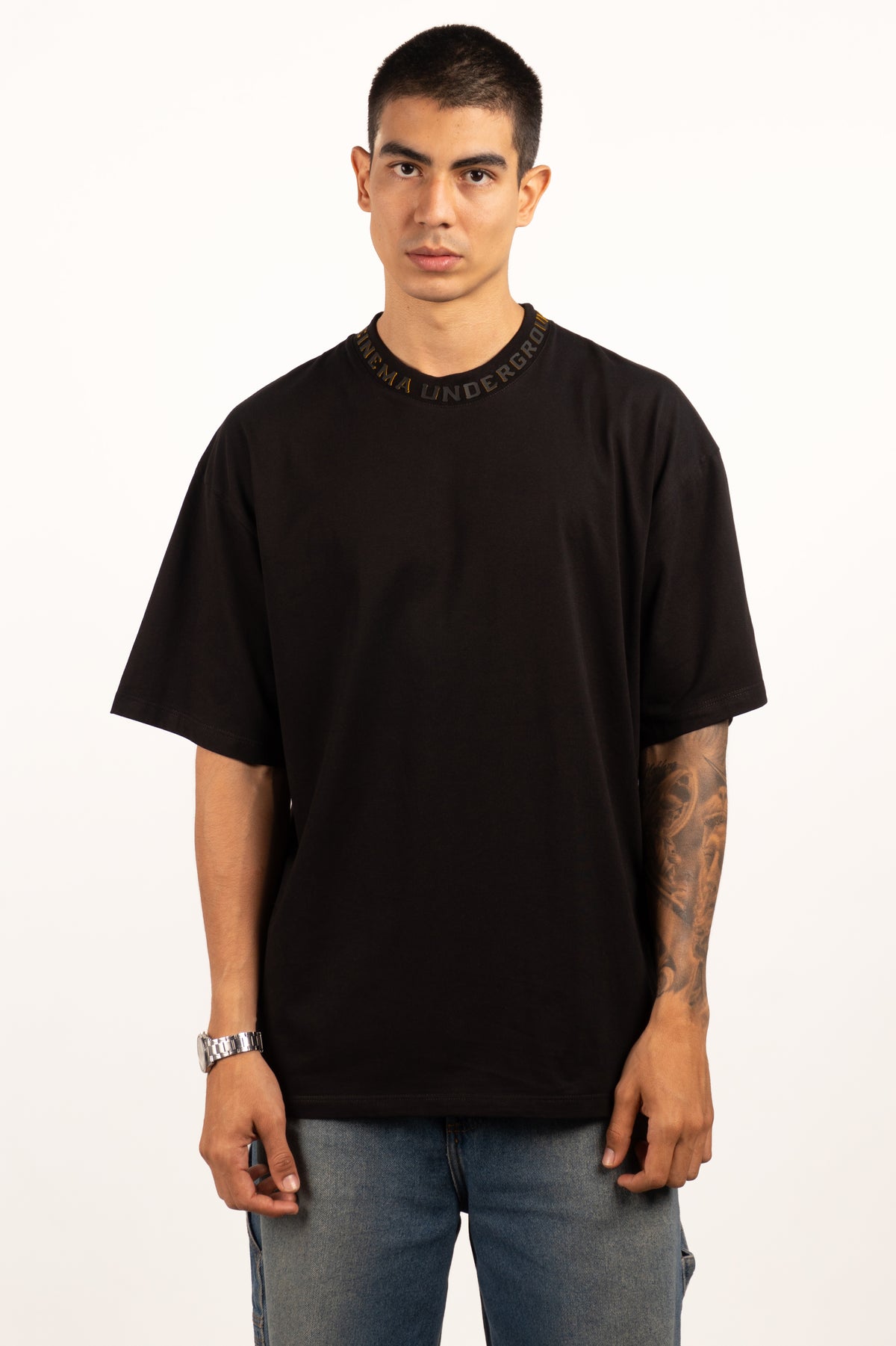 Camiseta BASICA EXPERIMENTAL-CL NEGRO / NARANJA