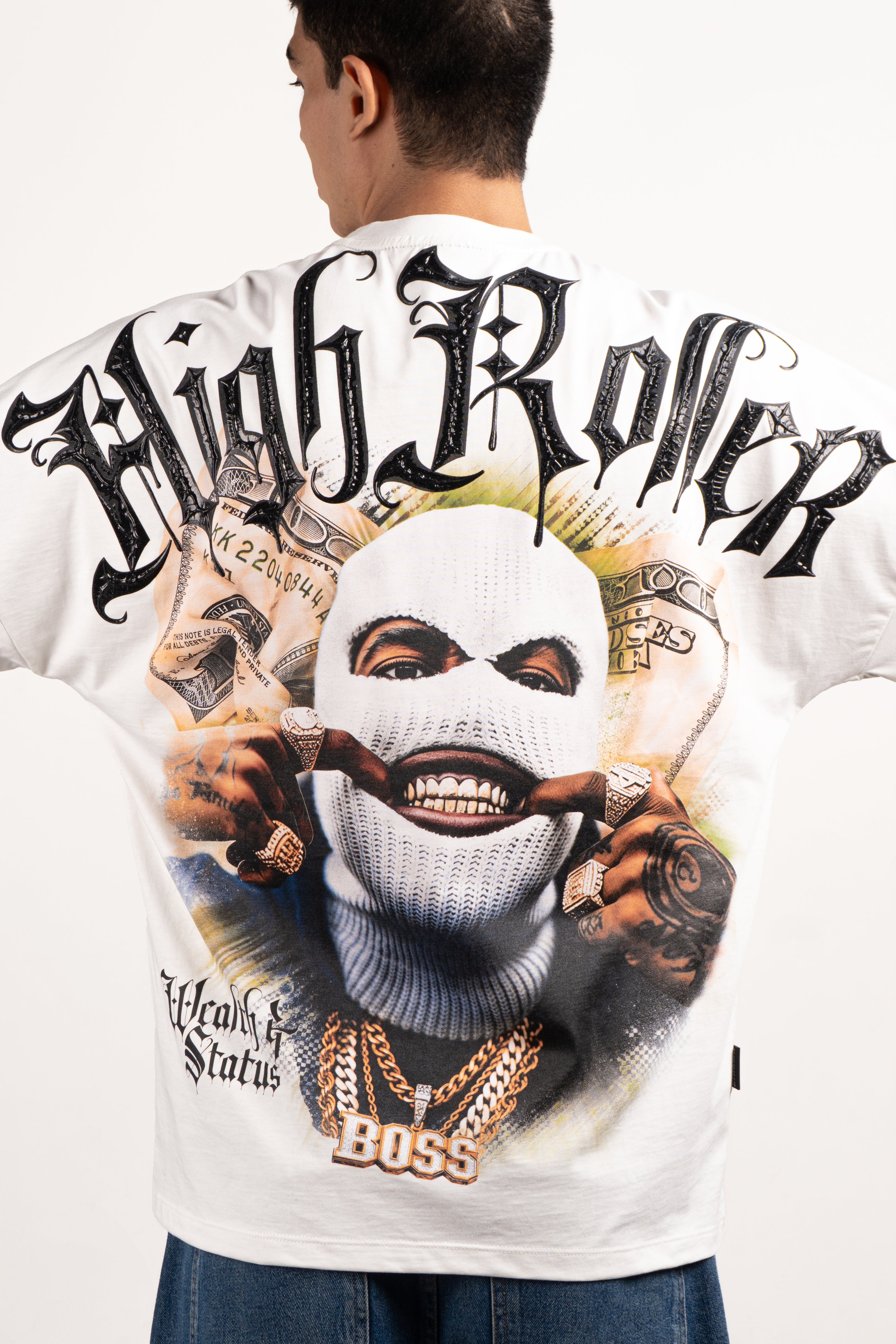 Camiseta over HIGH ROLLER