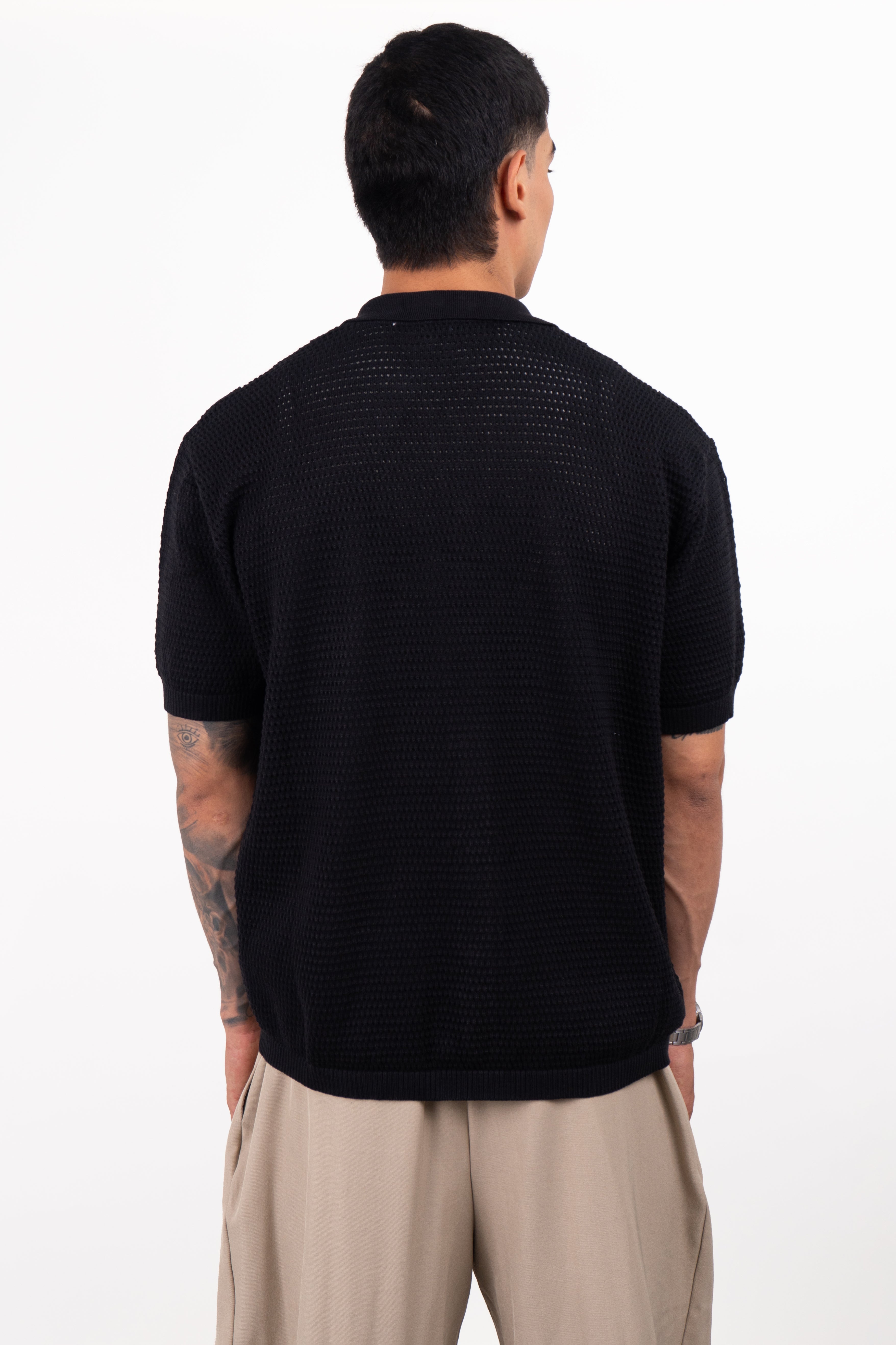 Camiseta con cuello  TEJIDA