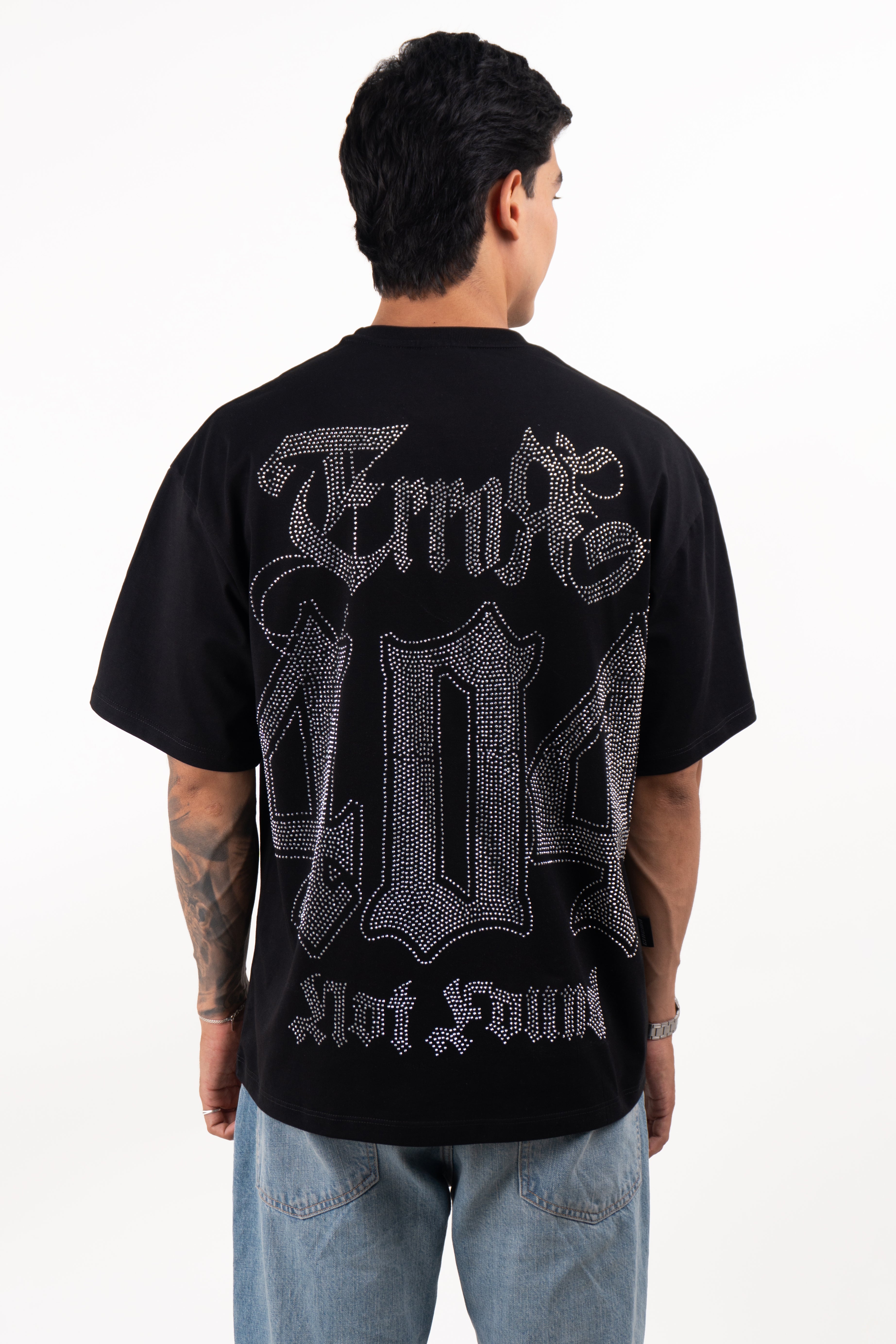 Camiseta over ERROR 404 piedra plateada