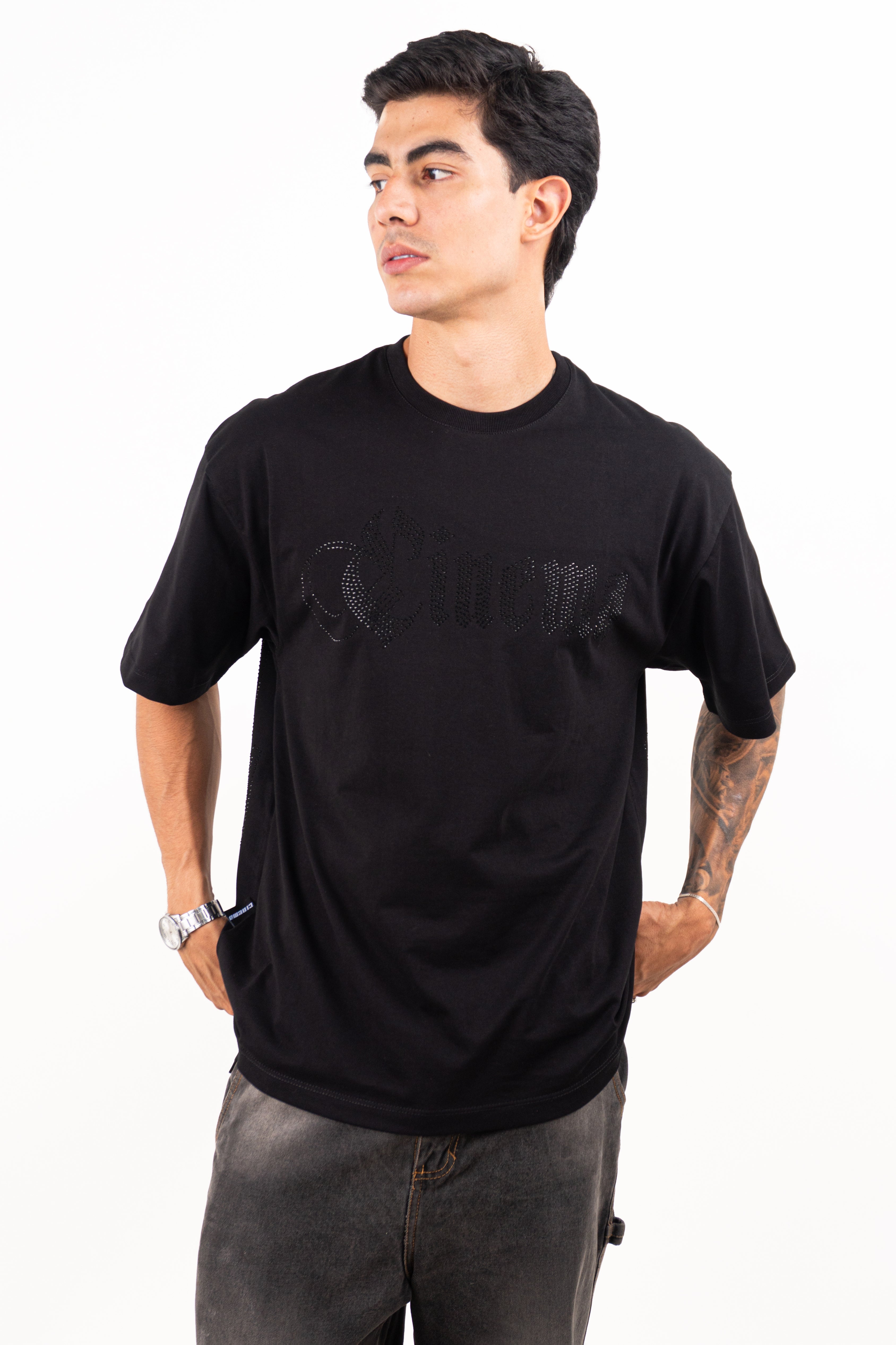 Camiseta over ERROR 404 piedra negra