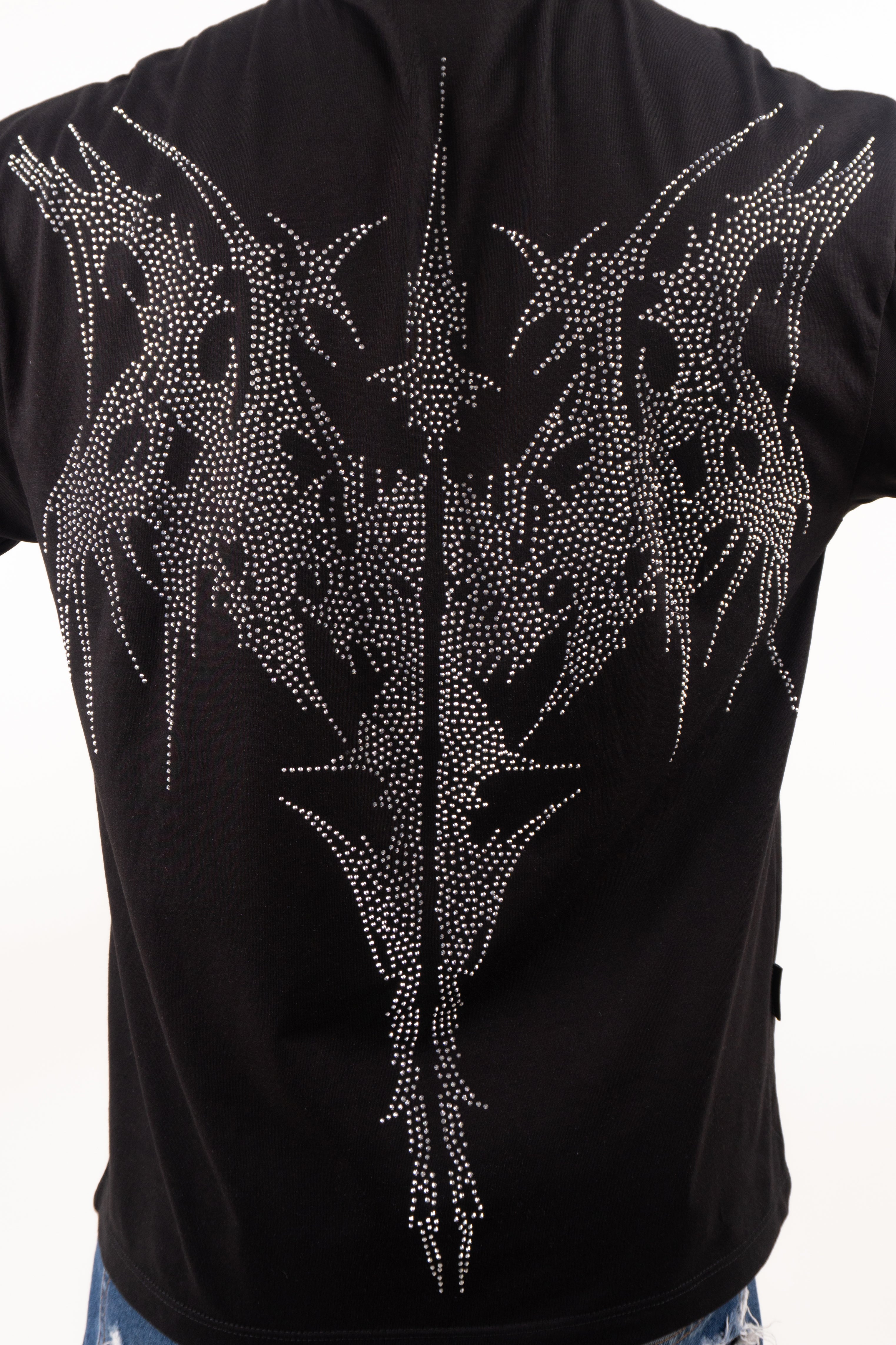 Camiseta over GANGSTA piedra plateada