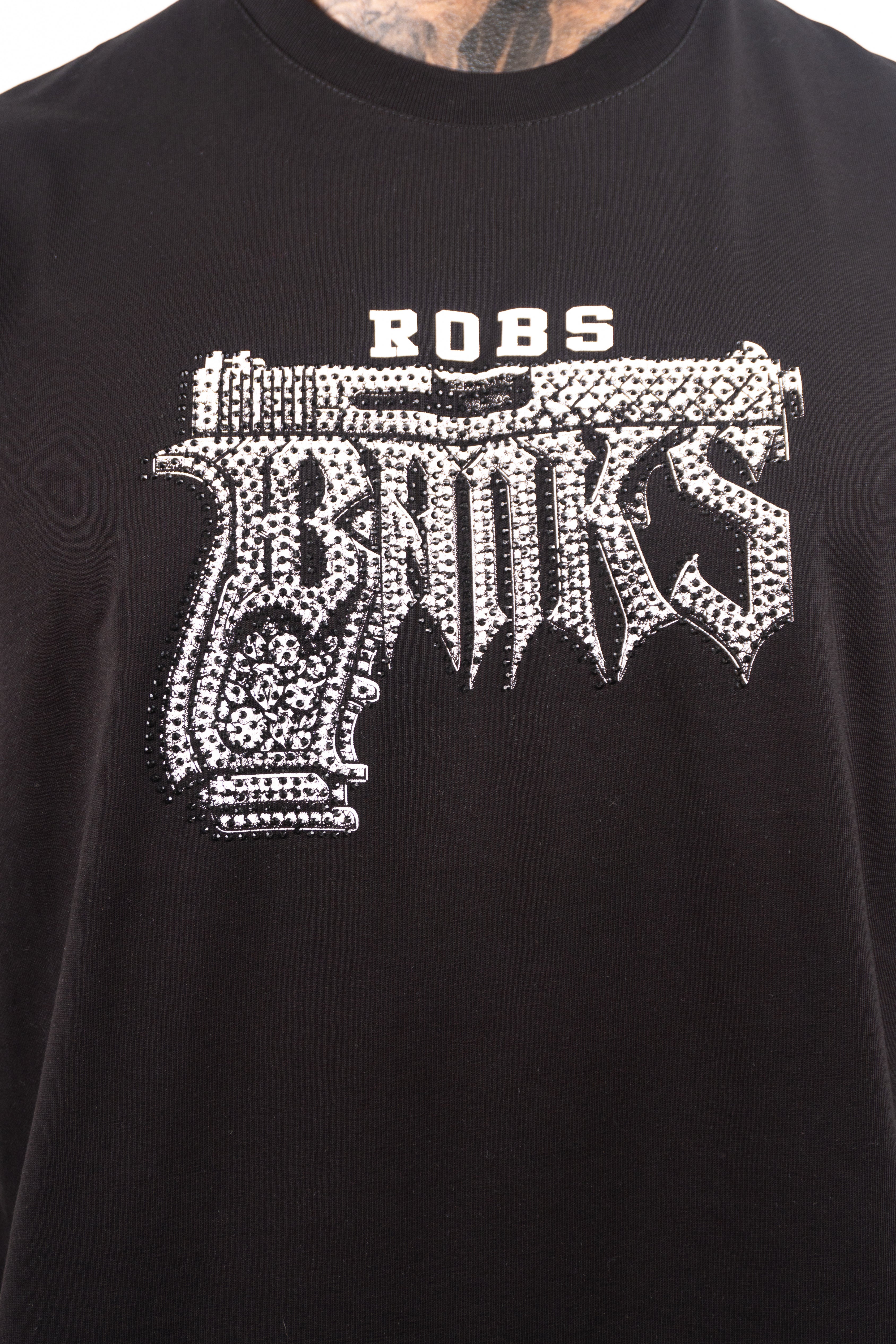 Camiseta over GANGSTA piedra negra