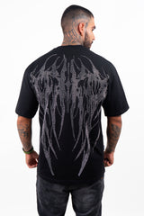 Camiseta over GOTHIC negra plateada