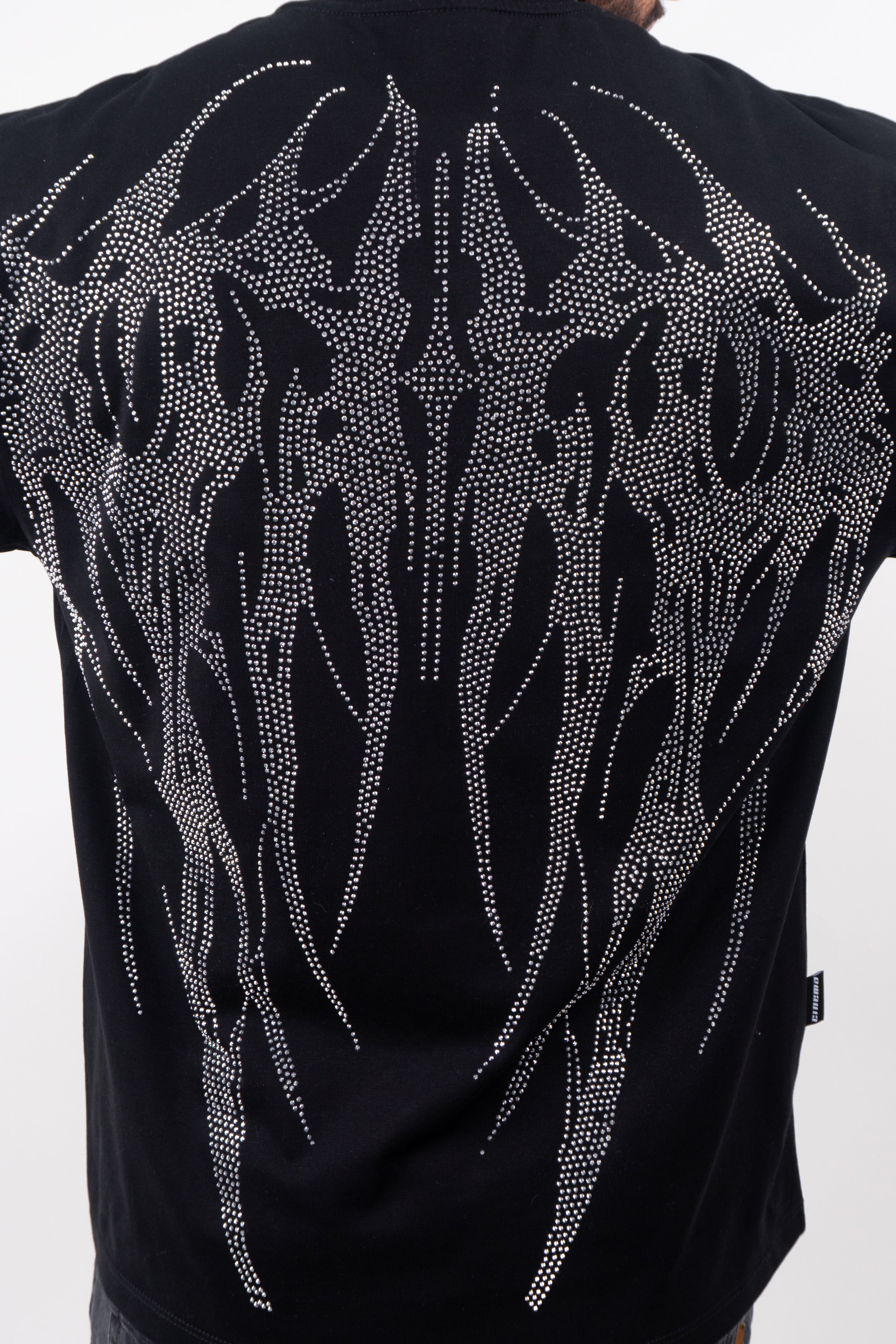 Camiseta over GOTHIC negra plateada