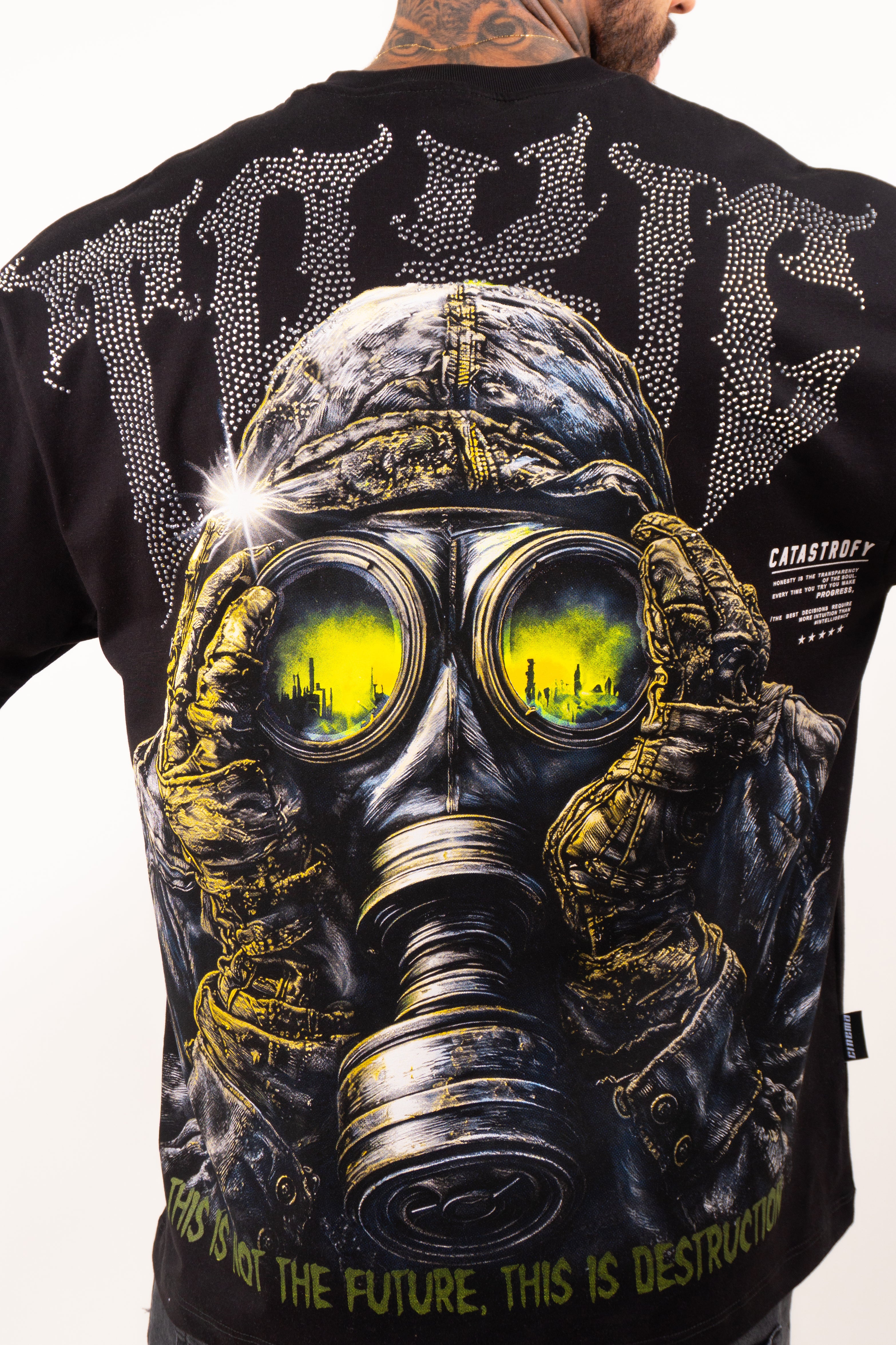 Camiseta over TOXIC pedrería