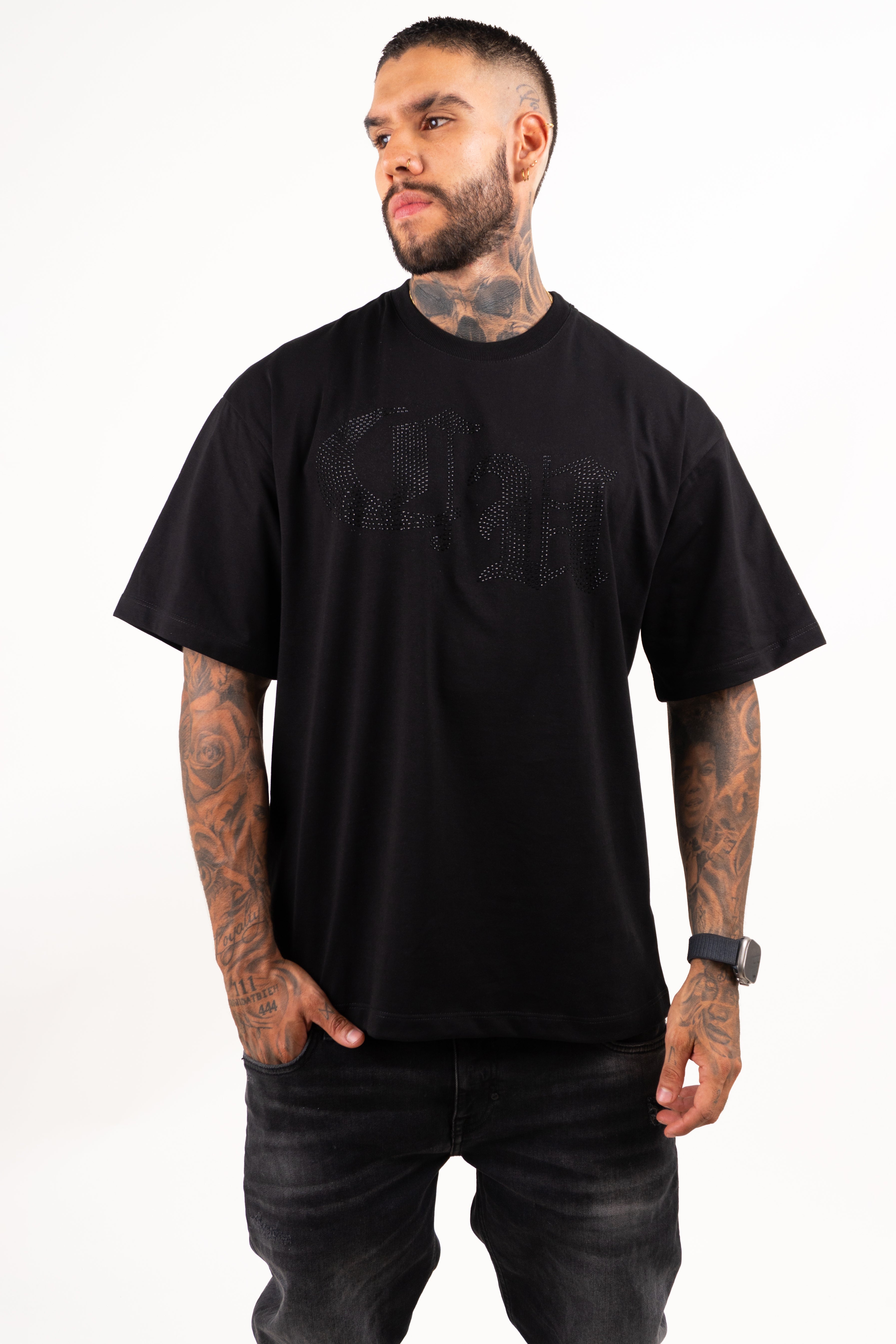 Camiseta over TEN OFF piedra negra