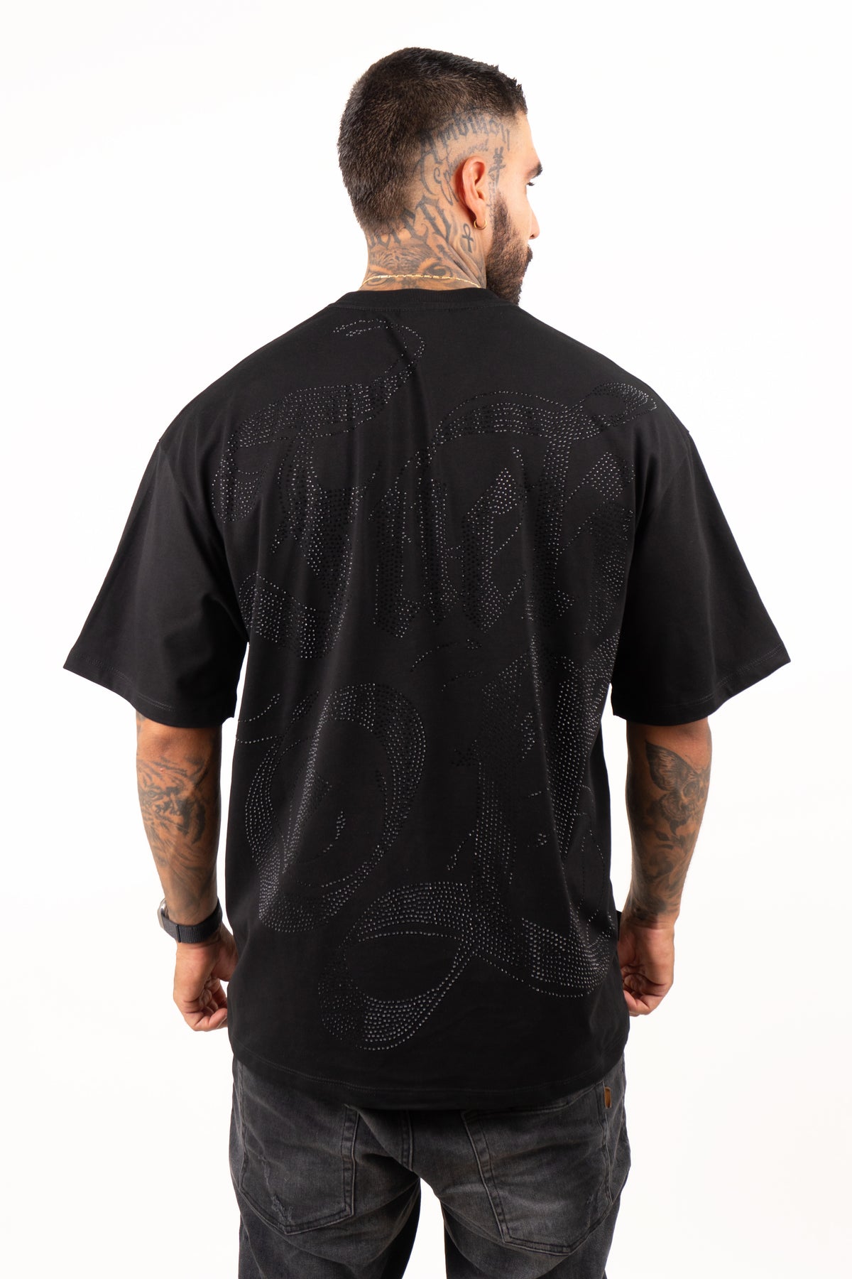 Camiseta over FUCK OFF piedra negra