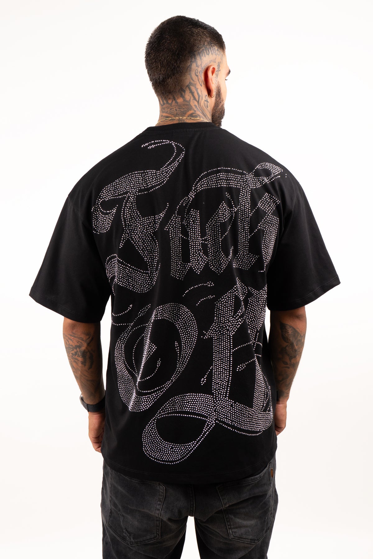 Camiseta over FUCK OFF piedra plateada