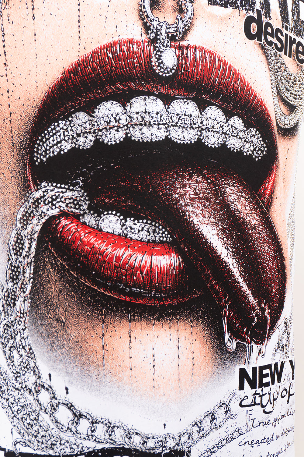 Camiseta over LIPS CHAINS