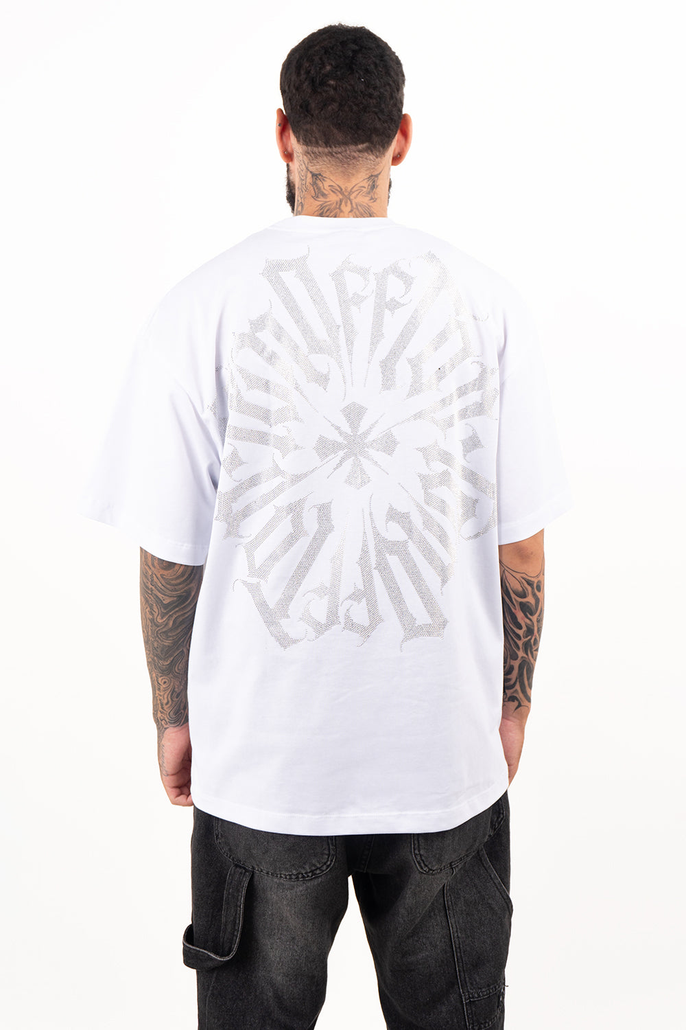 Camiseta over TEN OFF blanco plata