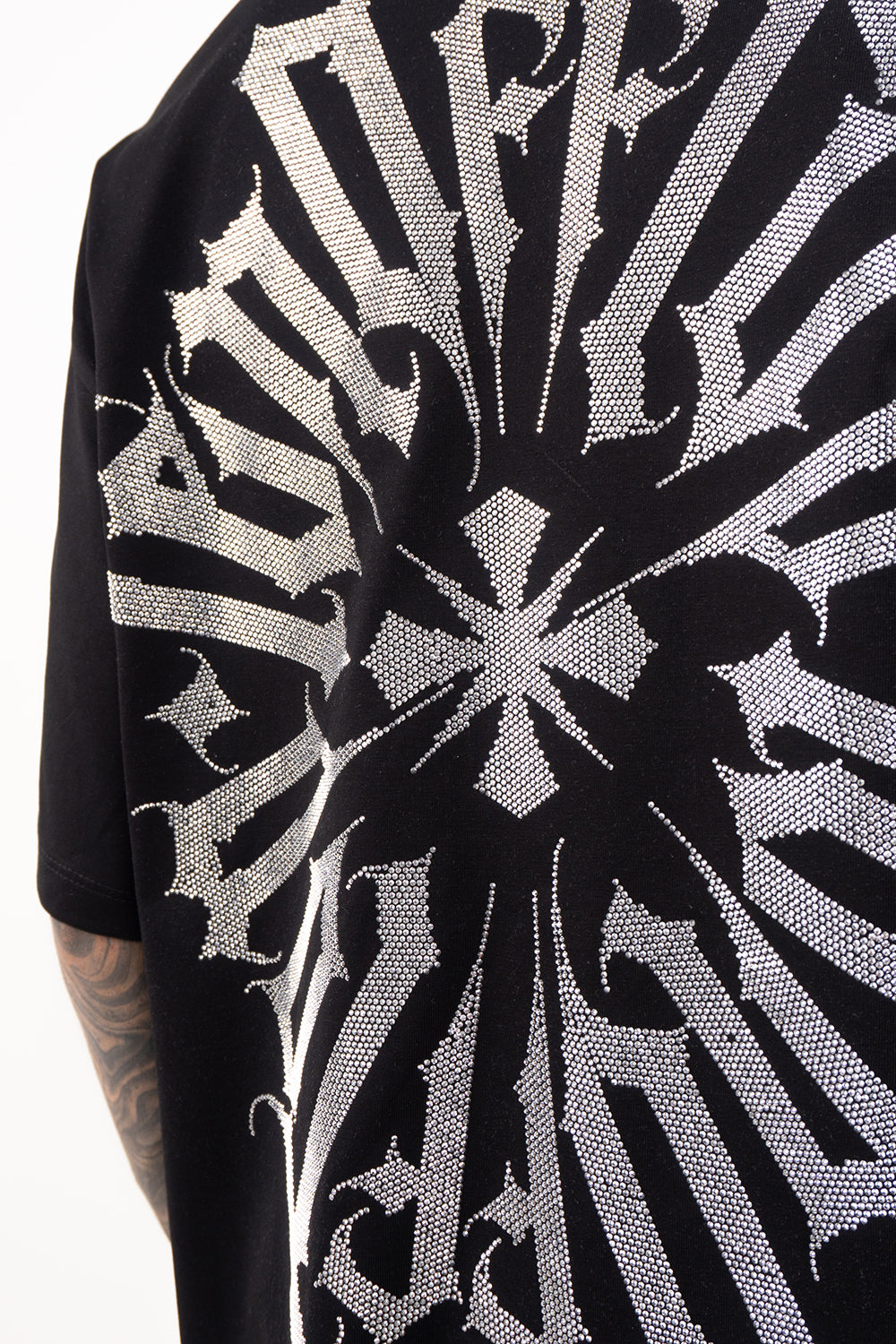 Camiseta over TEN OFF negro plata