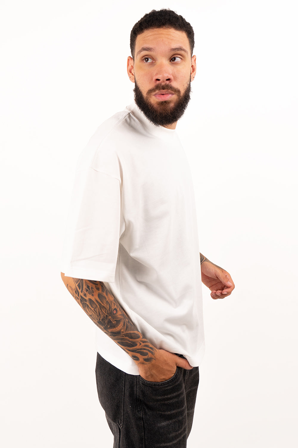 Camiseta boxy basica C.U ivory