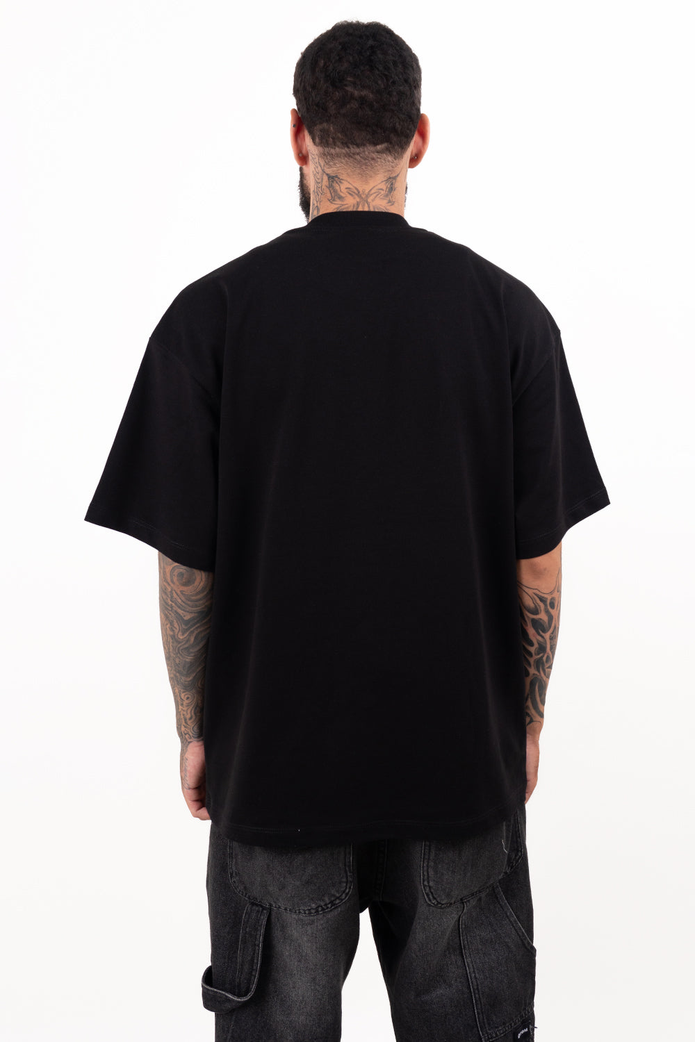 PACK X2-CAMISETAS BÁSICAS BOXY FIT -NEGRO Y BLANCO