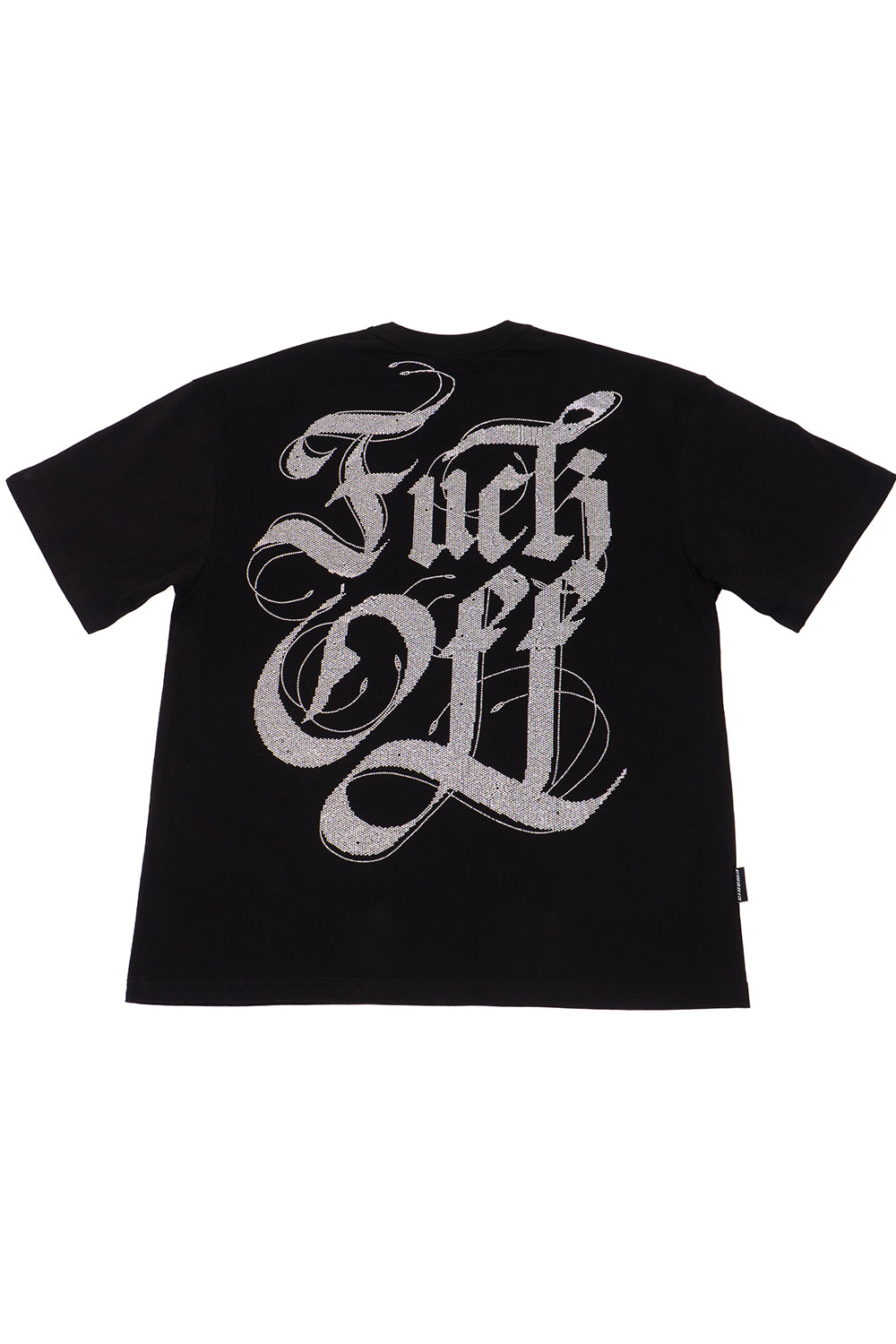 Camiseta over FUCK OFF p. plateada