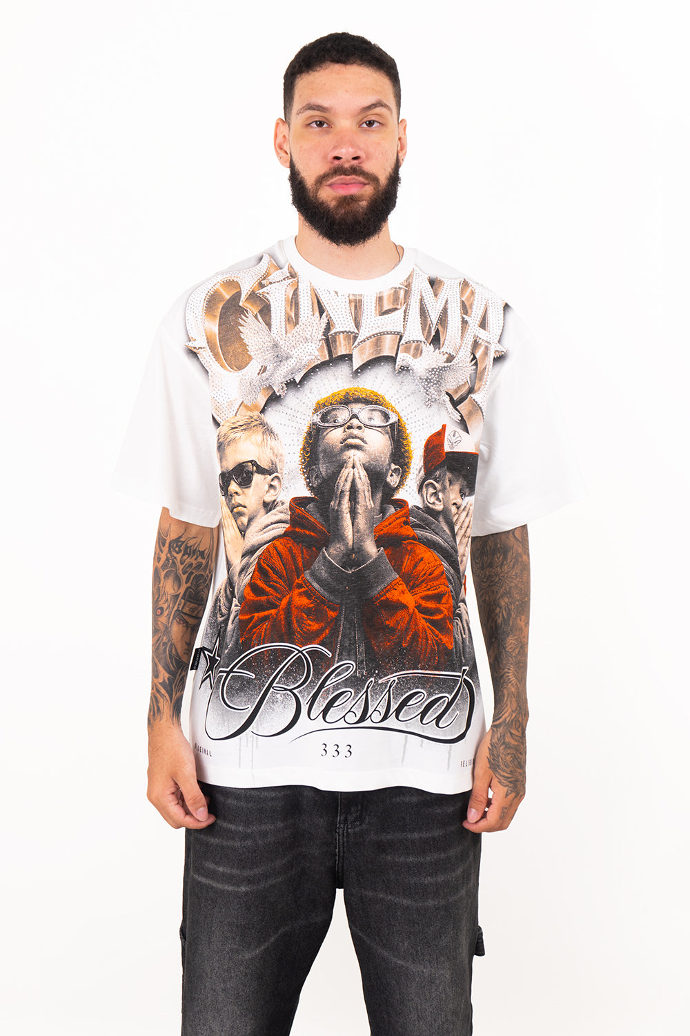 Camiseta over BLESSED