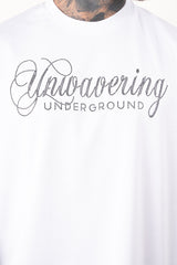 Camiseta over NEVER GIVE UP blanco