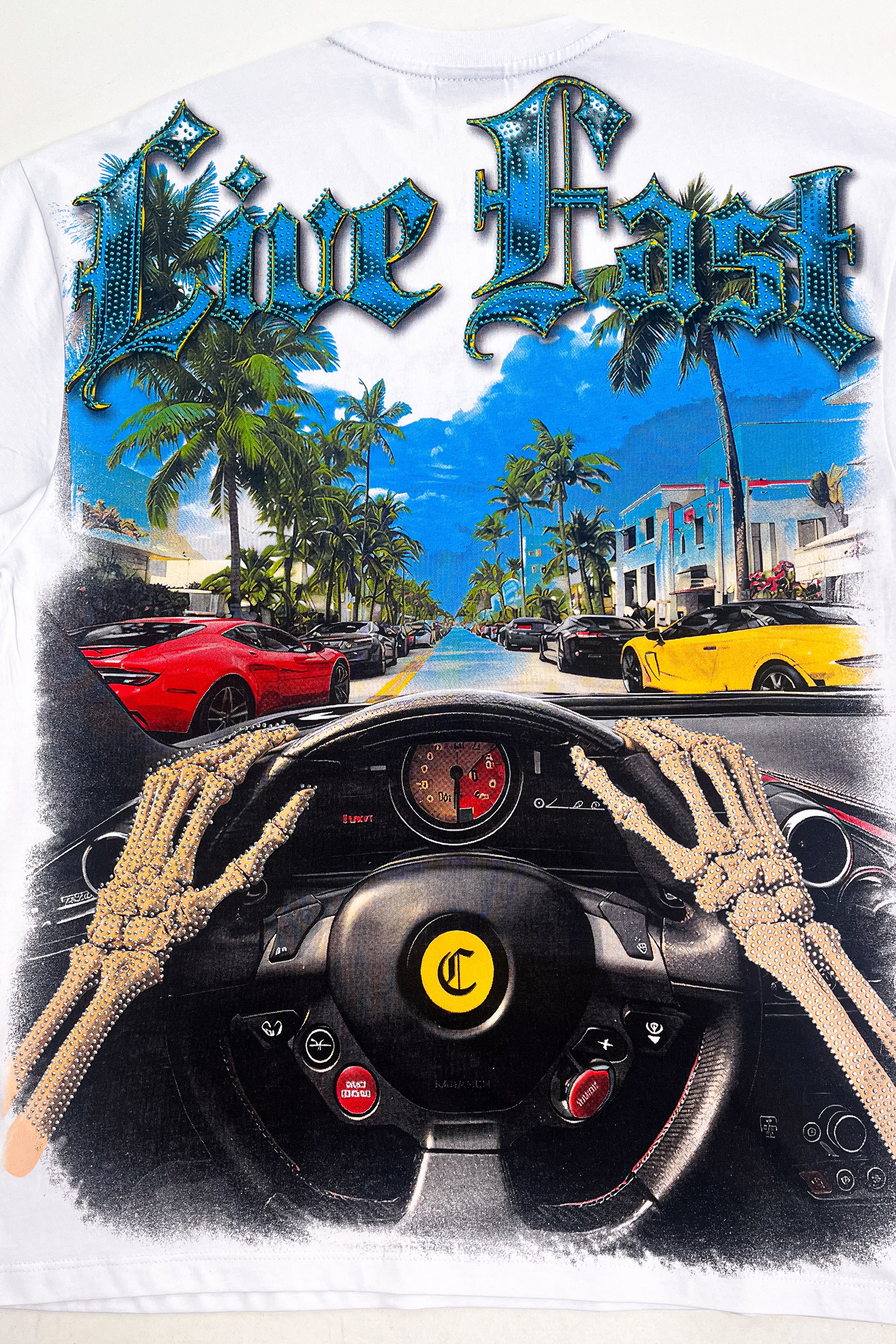 Camiseta over LIVE FAST