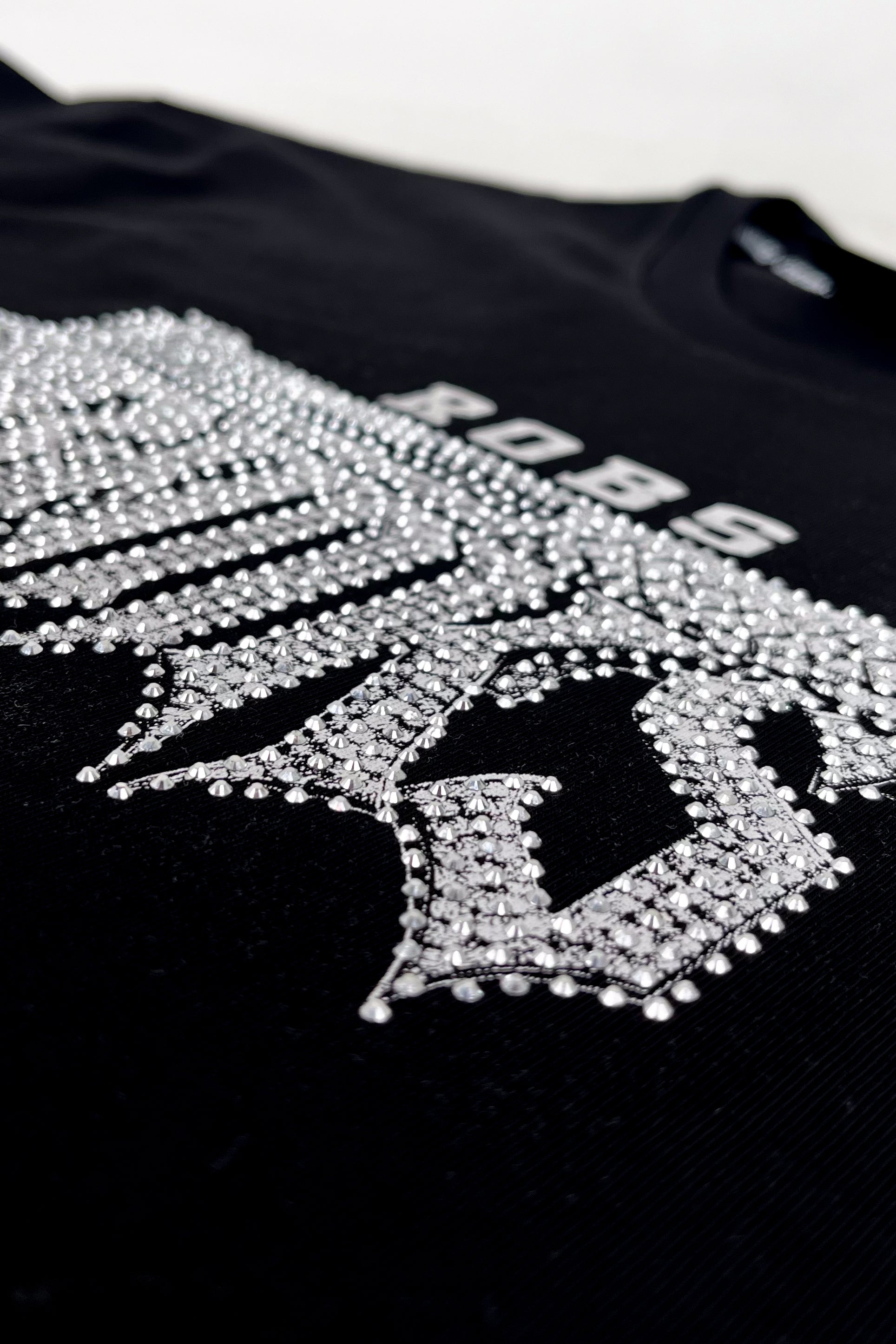Camiseta over GANGSTA piedra plateada