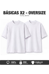 PACK X2-CAMISETAS BÁSICAS OVERSIZE -BLANCO